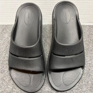 OOFOS OOahh Slide Sandals Black Recovery Footwear Mens 7 Womens 9 EU 40
